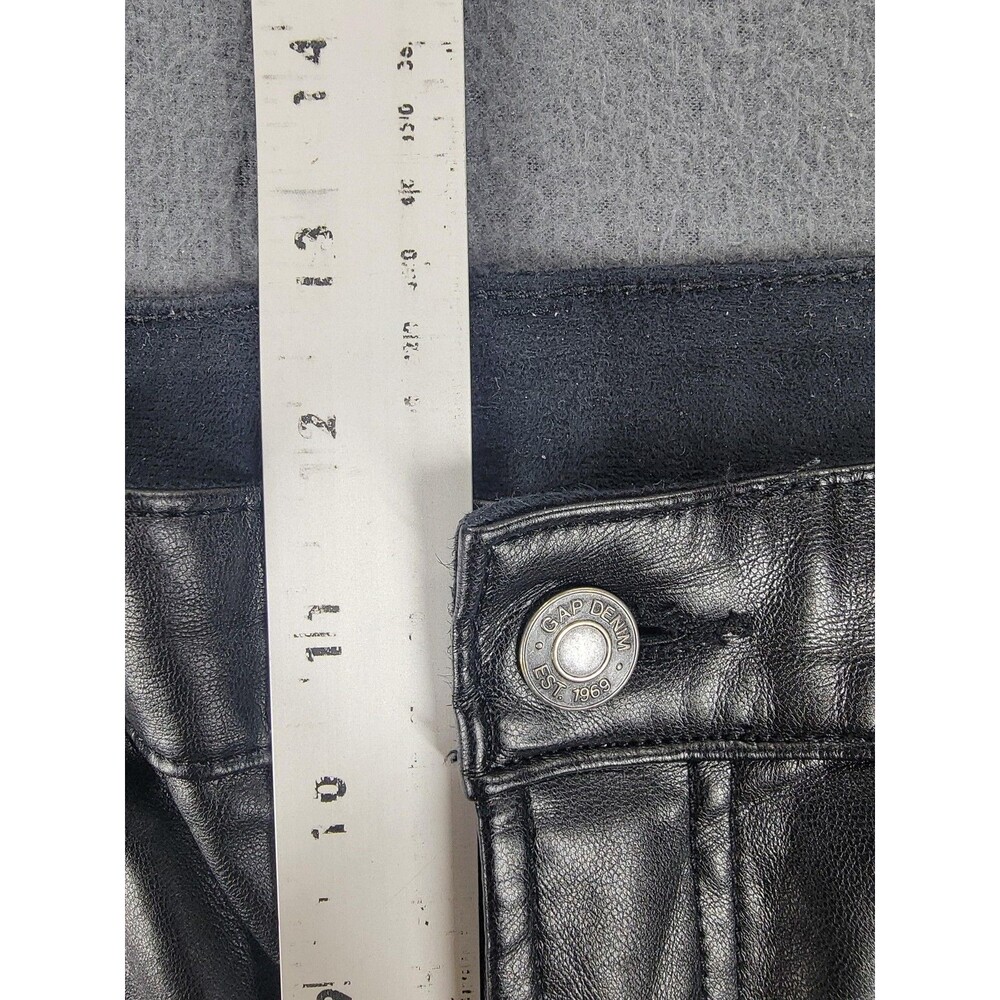 GAP Pants Womens 31 Black Vintage Slim High Rise Faux Leather Coated Modern - Picture 8 of 13